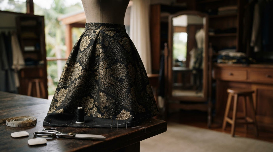 Hemming a Heavy Brocade Evening Skirt in Brisbane