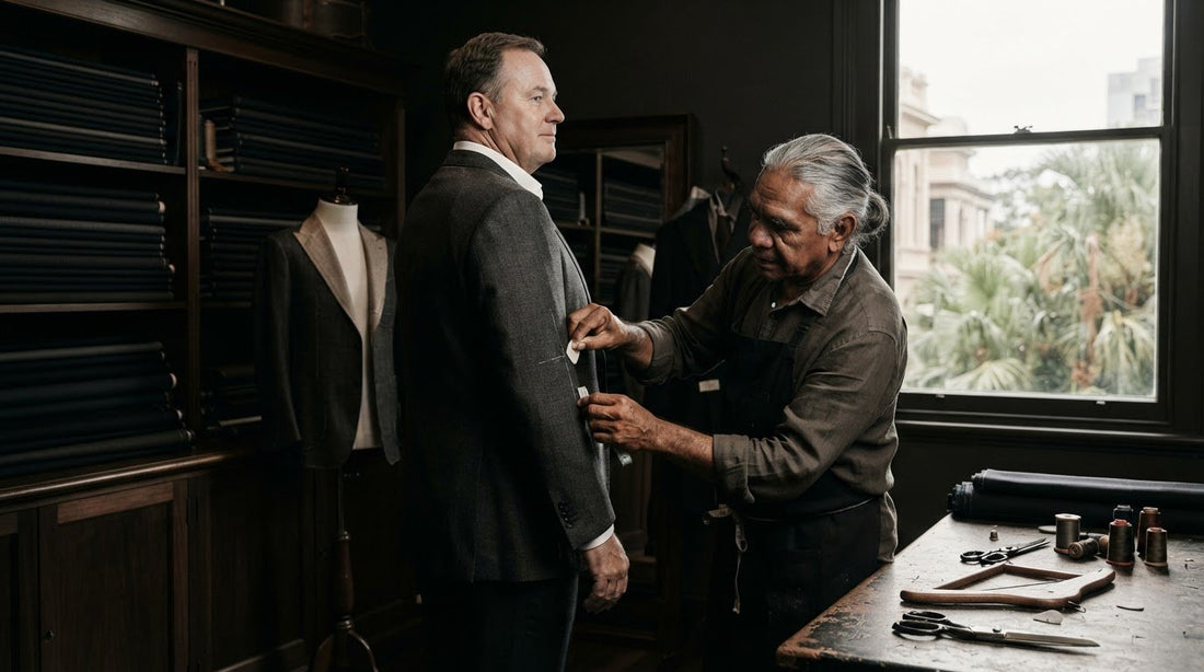 How to Fix Suit Jacket Sleeve Rotation for Rounded Posture in Brisbane CBD