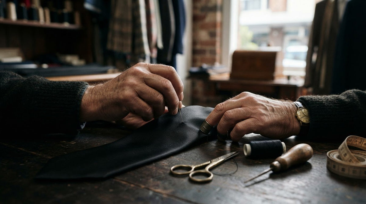 Invisible Mend for a Snag on a Pure Silk Tie in Brisbane CBD