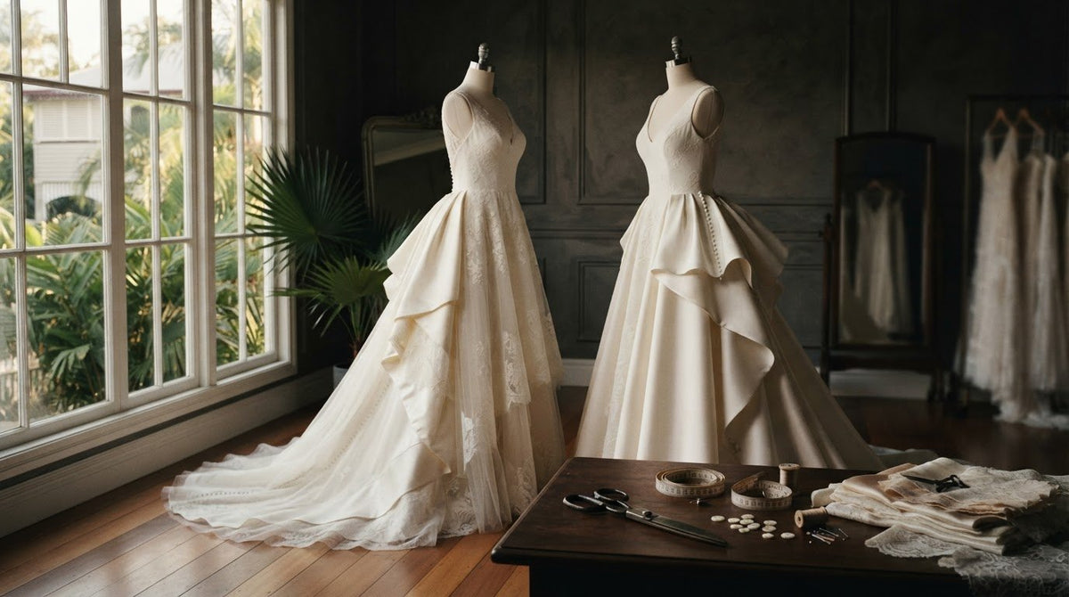 Wedding Dress French vs Ballroom Bustle: How Each Style Works